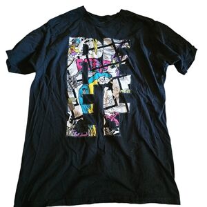 Reef Smoking Parrot Black 80s Style Tee slim fit Large Mens surf skate